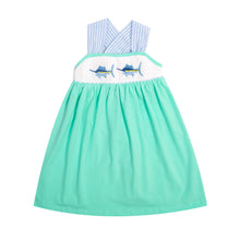 Load image into Gallery viewer, Sail Fish Smocked Mint Dress
