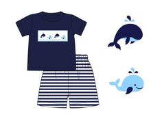 Load image into Gallery viewer, Blue Whales 2 Piece Set
